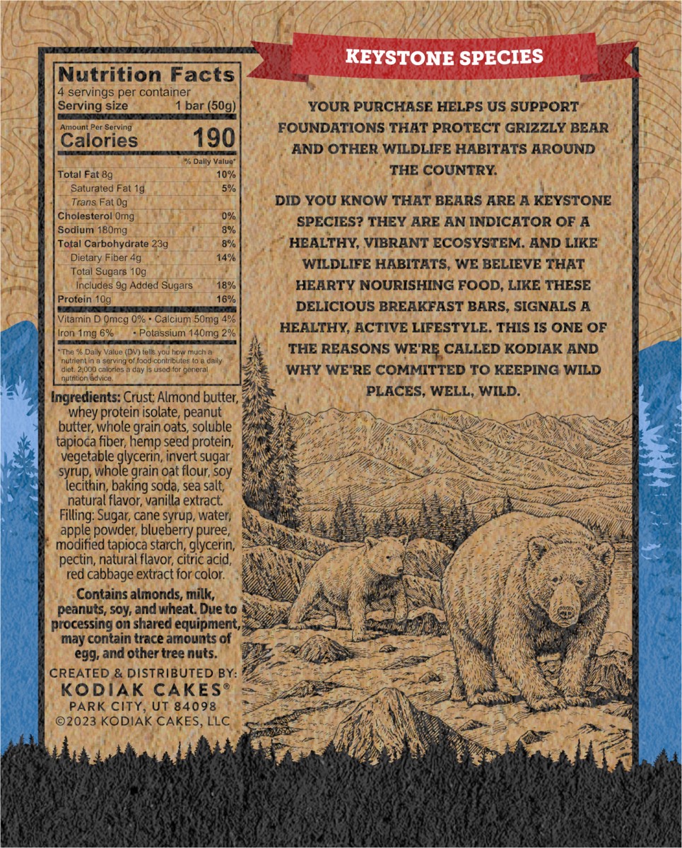 slide 4 of 8, Kodiak Cakes Breakfast Bar, Blueberry Oat, 7.05 oz, 7.05 oz