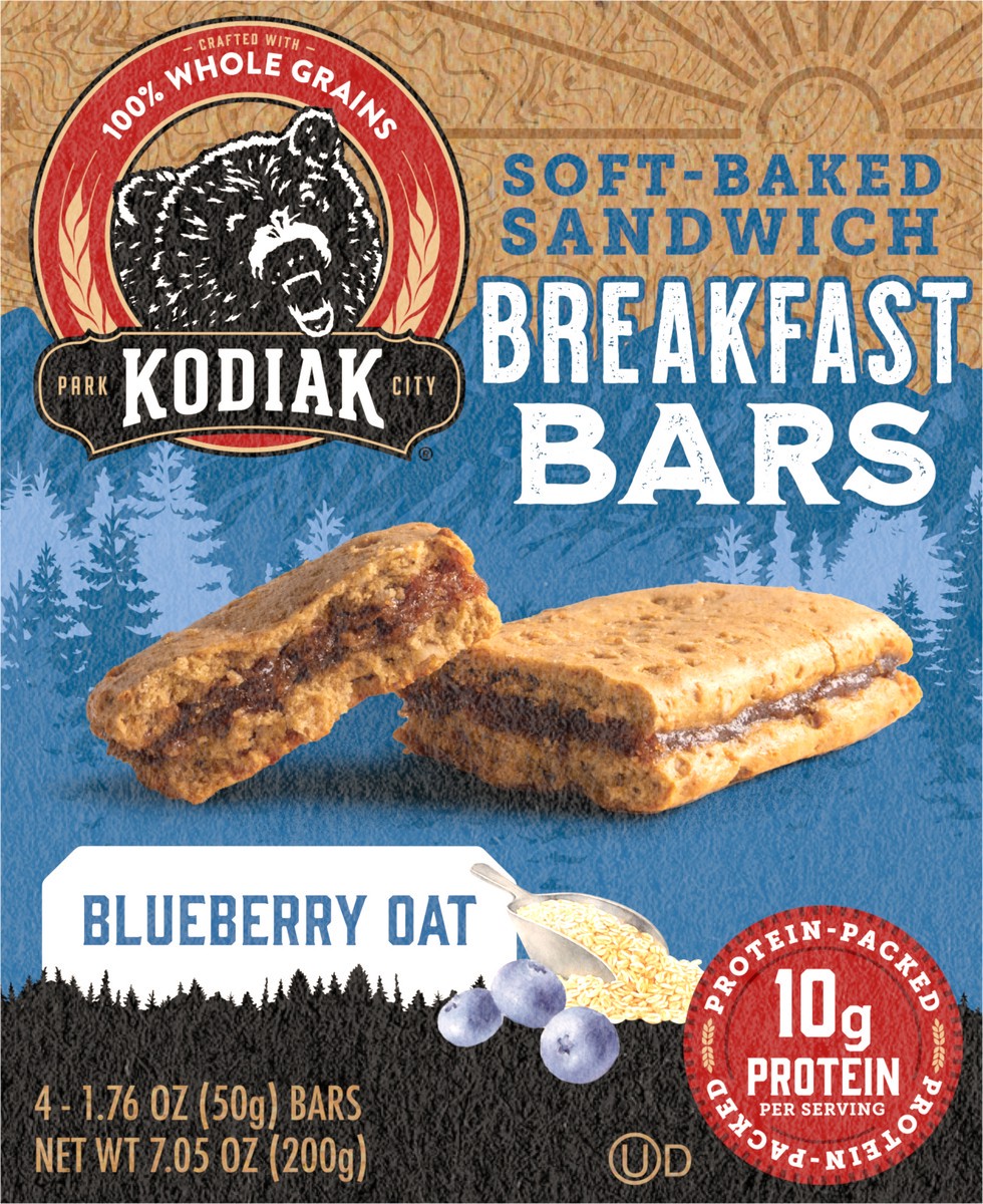 slide 8 of 8, Kodiak Cakes Breakfast Bar, Blueberry Oat, 7.05 oz, 7.05 oz