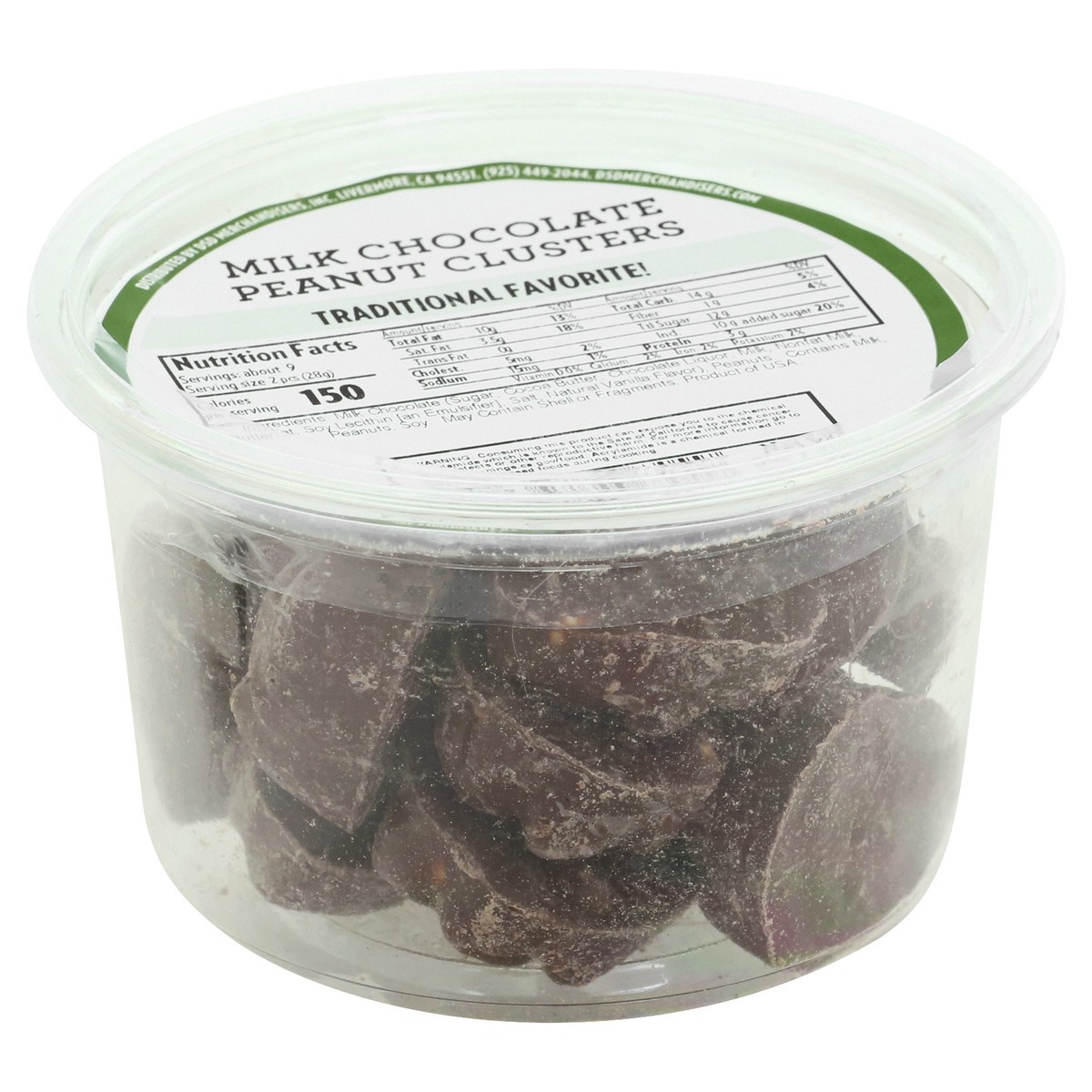 slide 7 of 9, DSD Merchandisers Milk Chocolate Peanut Clusters 9 oz, per lb