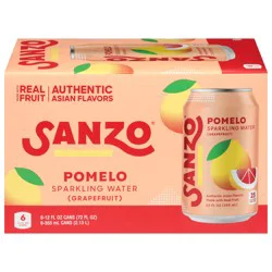 Sanzo Pomelo Sparkling Water - 6 x 12 fl oz Cans