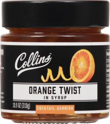 Collins Orange Twist in Syrup Cocktail Garnish 10.9 oz