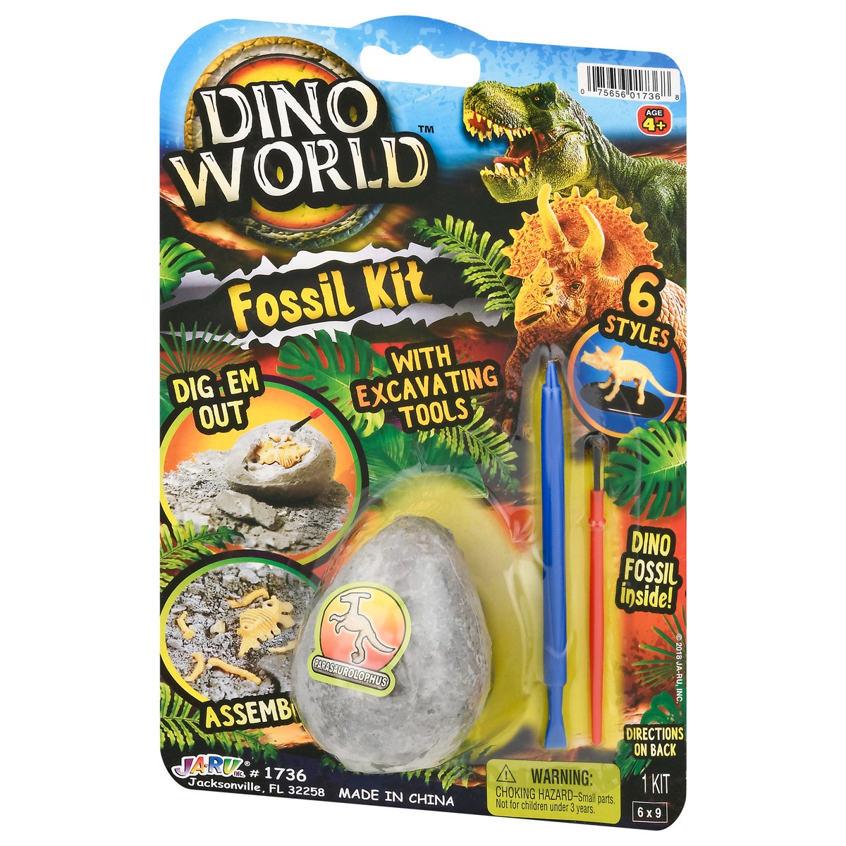slide 3 of 9, Dino World 6 Styles Fossil Kit Toy 1 ea, 1 ct