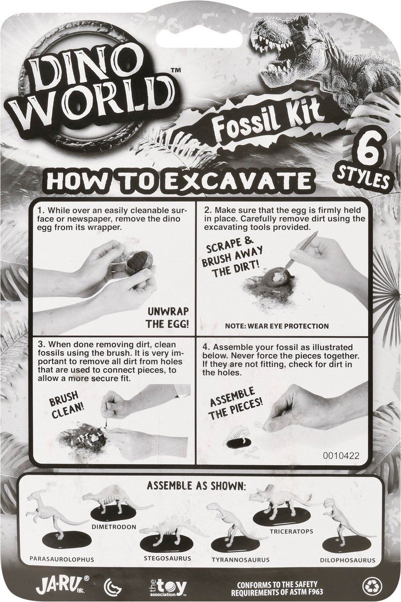 slide 5 of 9, Dino World 6 Styles Fossil Kit Toy 1 ea, 1 ct