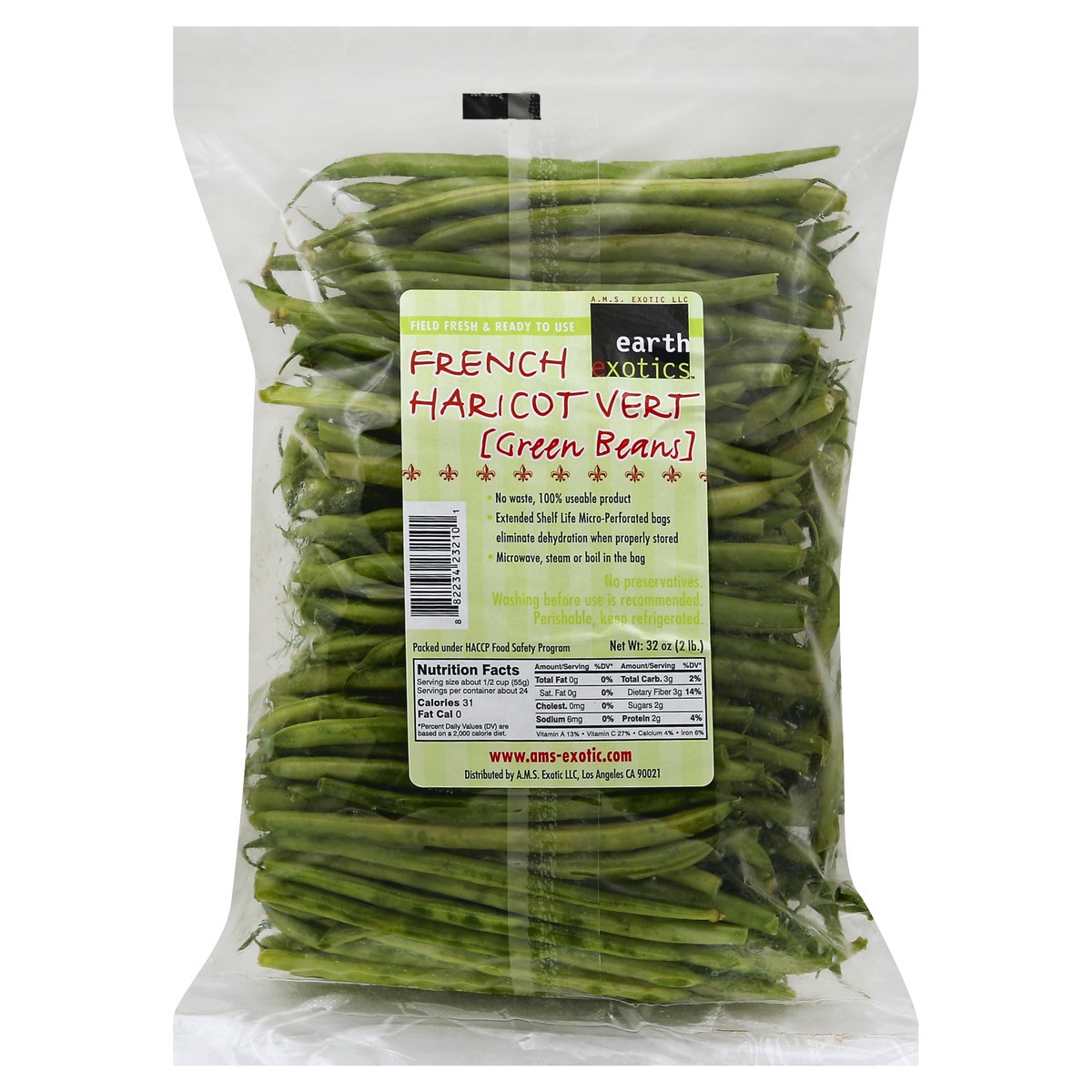 slide 2 of 6, Earth Exotics Green Beans 32 oz, 32 oz