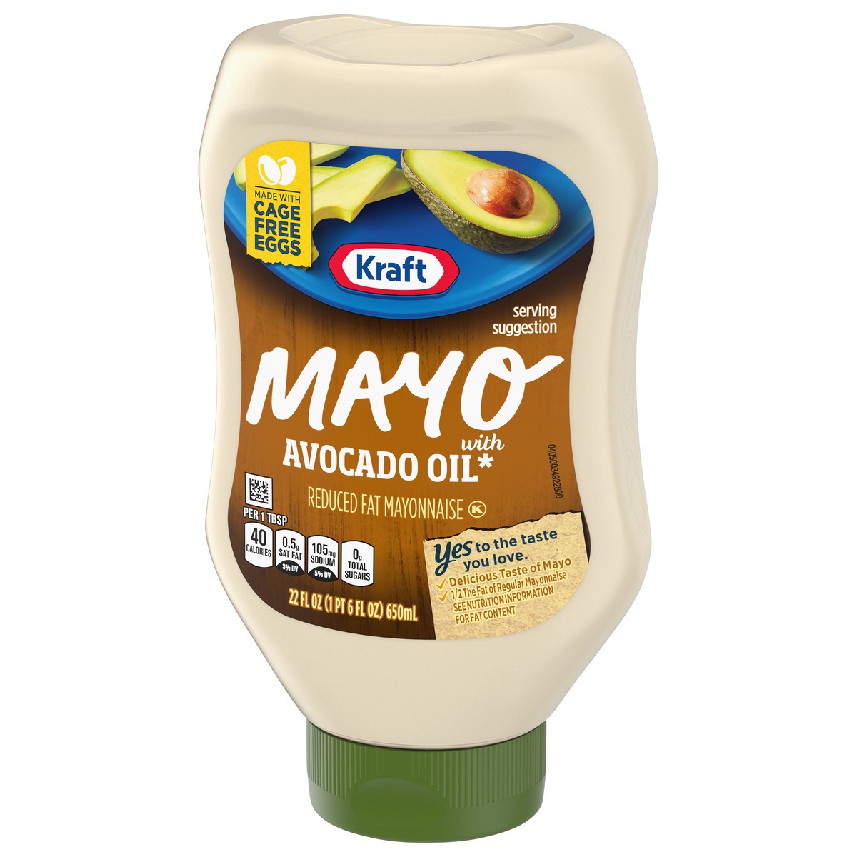 slide 8 of 9, Kraft Mayo with Avocado Oil Reduced Fat Mayonnaise, 22 fl oz