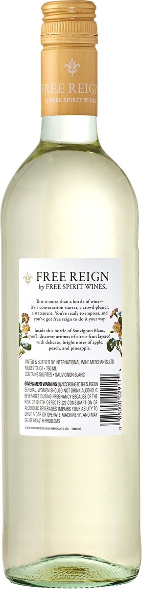 slide 3 of 5, Free Reign Sauvignon Blanc White Wine 750ml, 750 ml