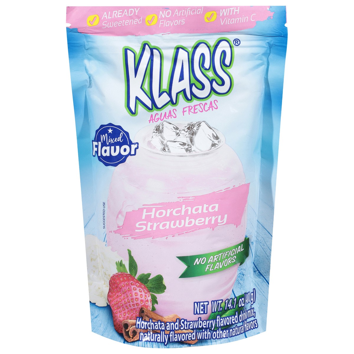 slide 7 of 13, Klass Horchata Strawberry Aguas Frescas 14.1 oz, 14.1 oz