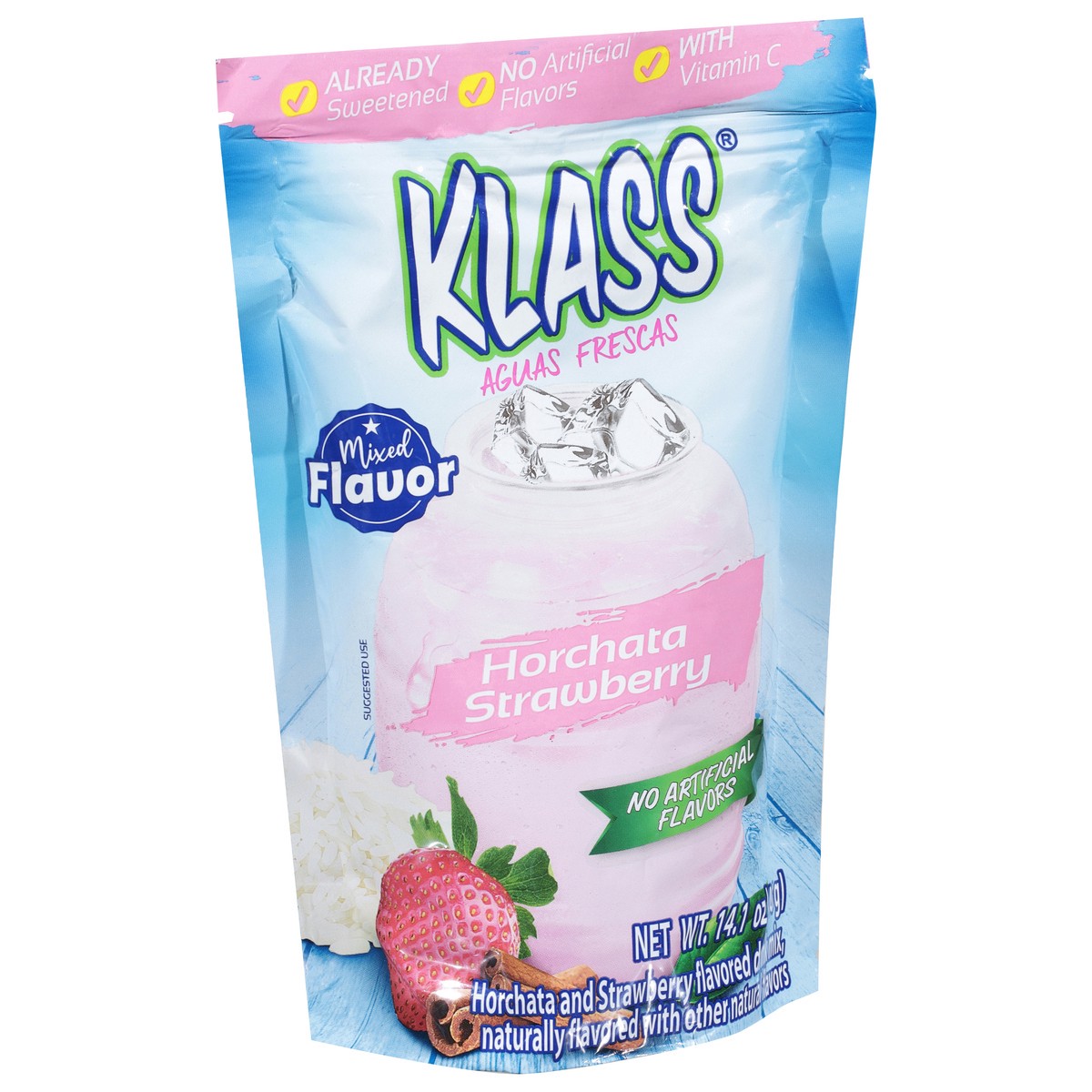 slide 8 of 13, Klass Horchata Strawberry Aguas Frescas 14.1 oz, 14.1 oz