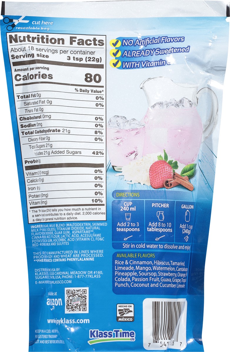 slide 10 of 13, Klass Horchata Strawberry Aguas Frescas 14.1 oz, 14.1 oz