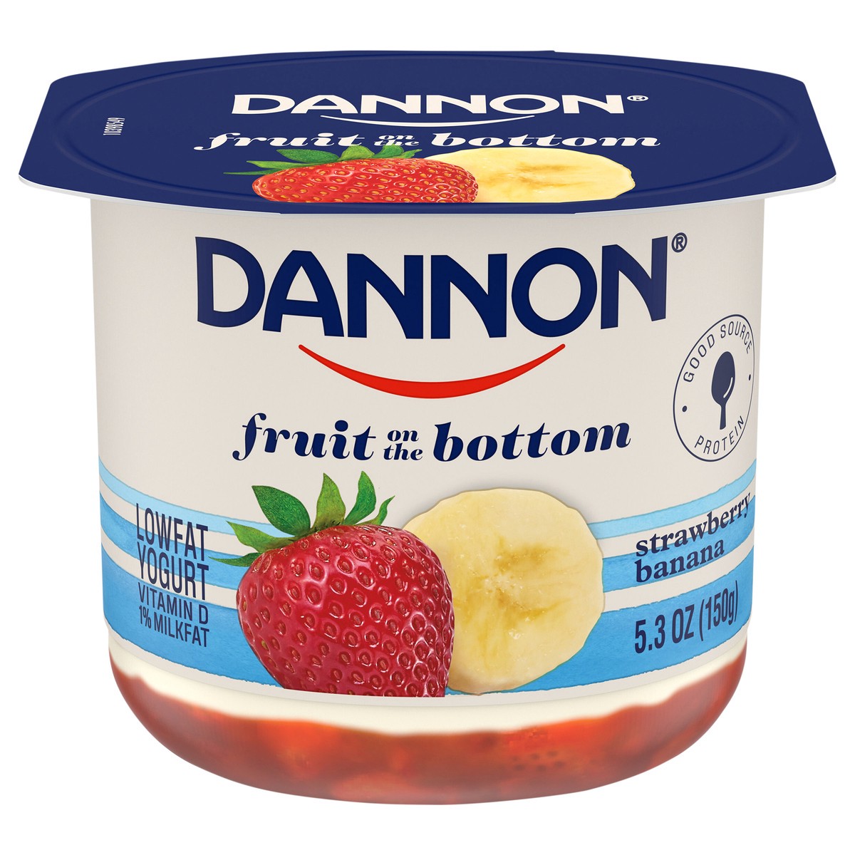 slide 1 of 4, Dannon Fruit on the Bottom Strawberry Banana Yogurt, 5.3 Oz., 5.3 oz