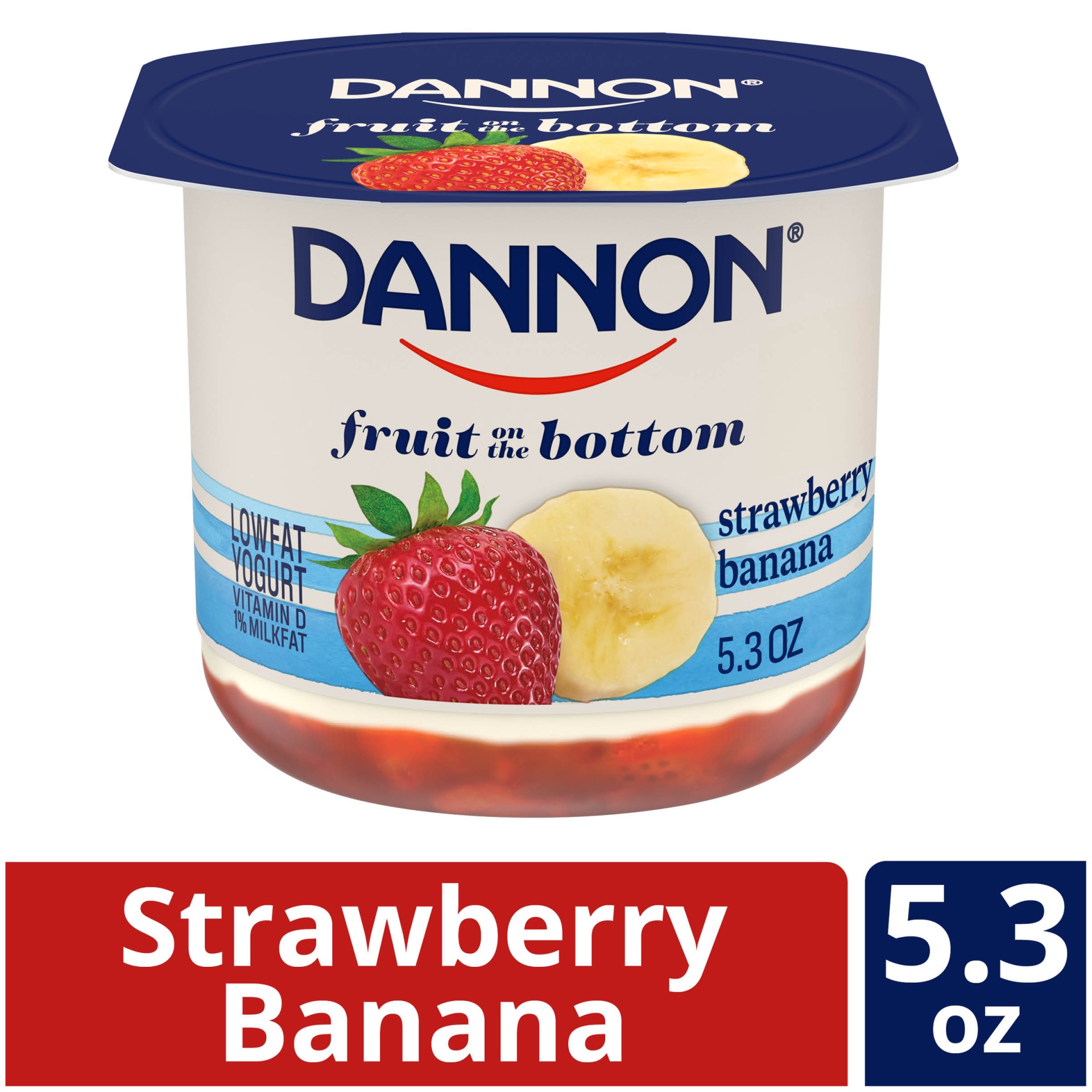 slide 1 of 7, Dannon Fruit on the Bottom Strawberry Banana Yogurt, 5.3 oz