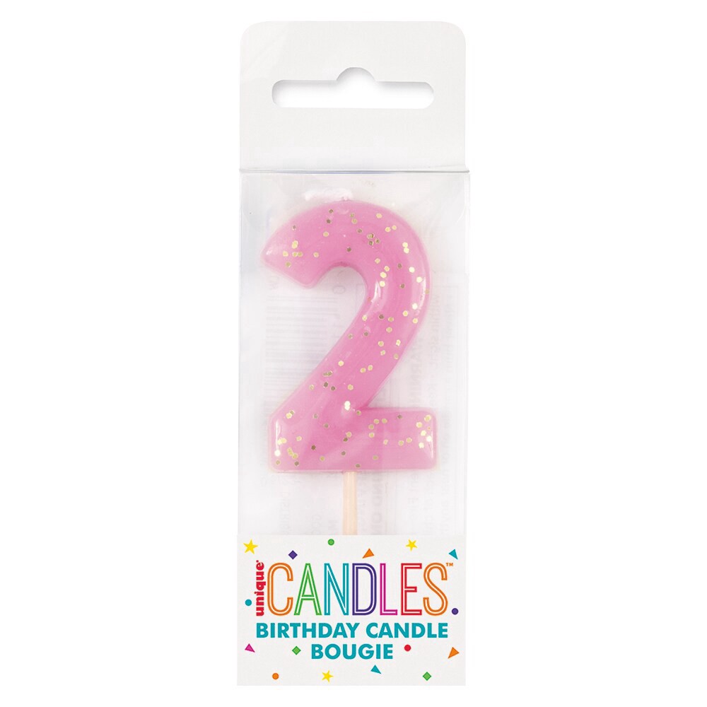 slide 1 of 1, Unique Mini Multi Color Glitter Birthday Candle #2, 1 ct