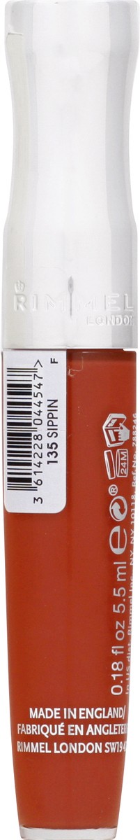 slide 3 of 8, Rimmel London Stay Glossy Sippin 135 Lip Gloss 0.18 oz, 6 ml