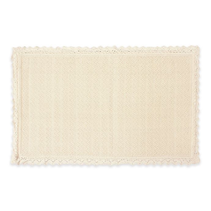 slide 1 of 4, Laura Ashley Reversible Crochet 17 x 24'' Bath Rug - Ivory'', 1 ct