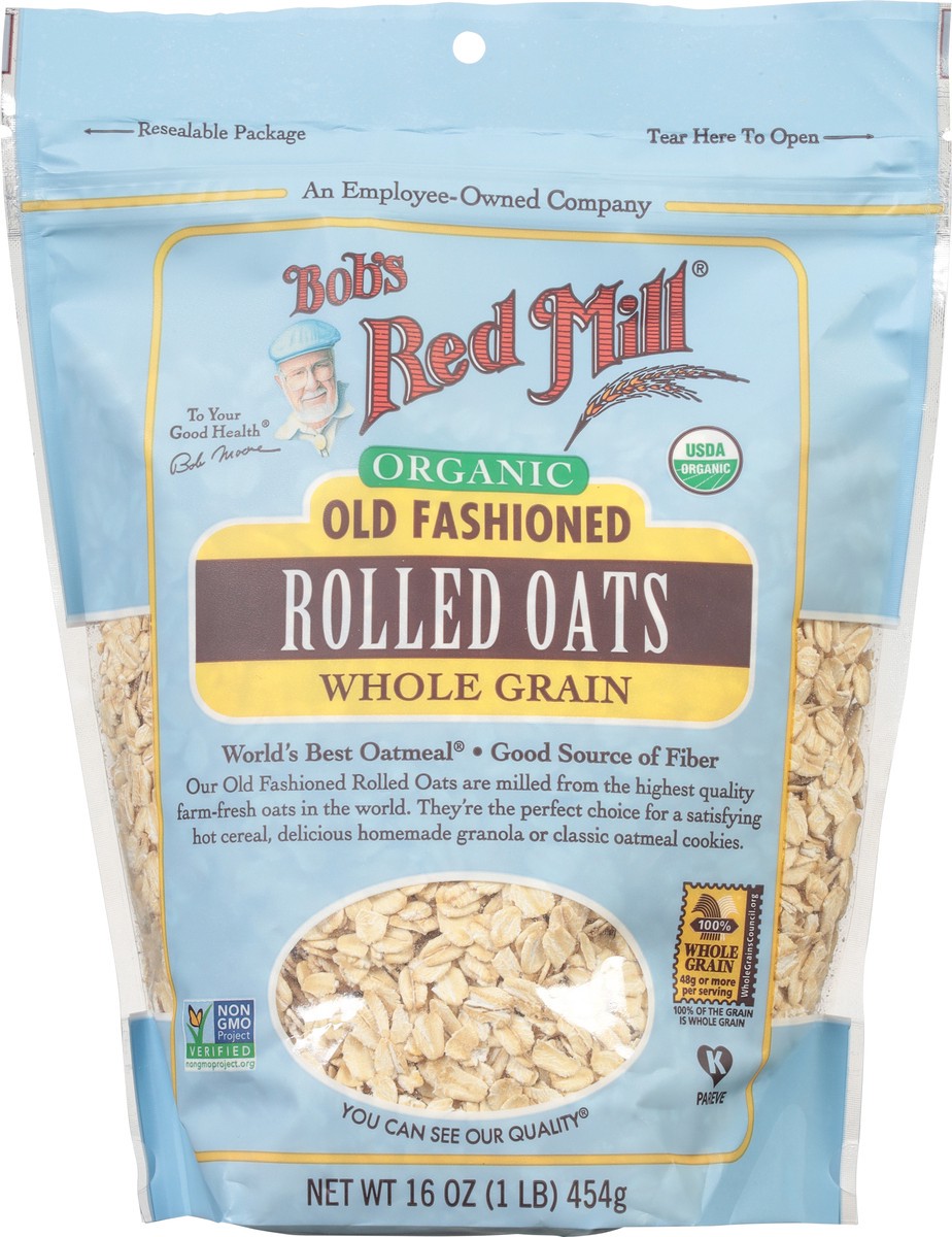 slide 6 of 9, Bob's Red Mill Oats Old Fashioned Rolled Organic, 16 oz