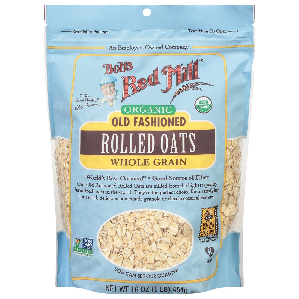 slide 1 of 9, Bob's Red Mill Oats Old Fashioned Rolled Organic, 16 oz