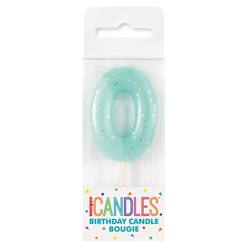 slide 1 of 1, Unique Mini Multi Color Glitter Birthday Candle #0, 1 ct