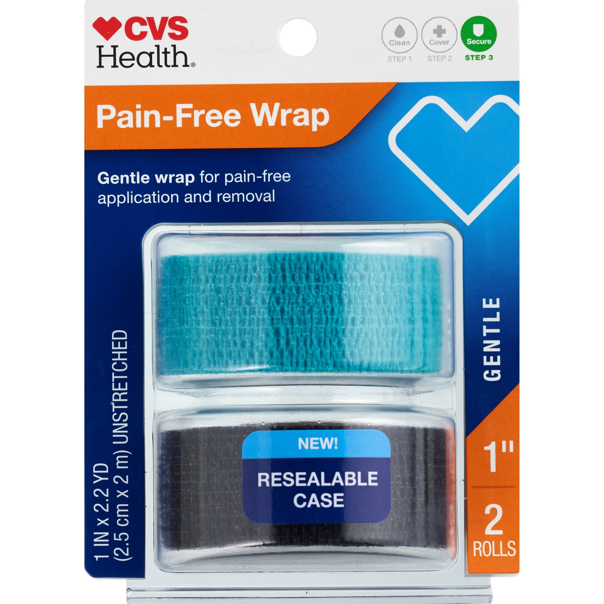 slide 1 of 7, CVS Health Breathable Gentle 1"" Tape, Blue & Black, 2 Ct, 1 ct
