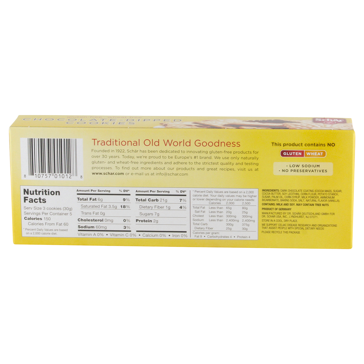 slide 4 of 4, Schär Gluten-Free Chocolate Dipped Cookies 5.3 oz, 5.3 oz