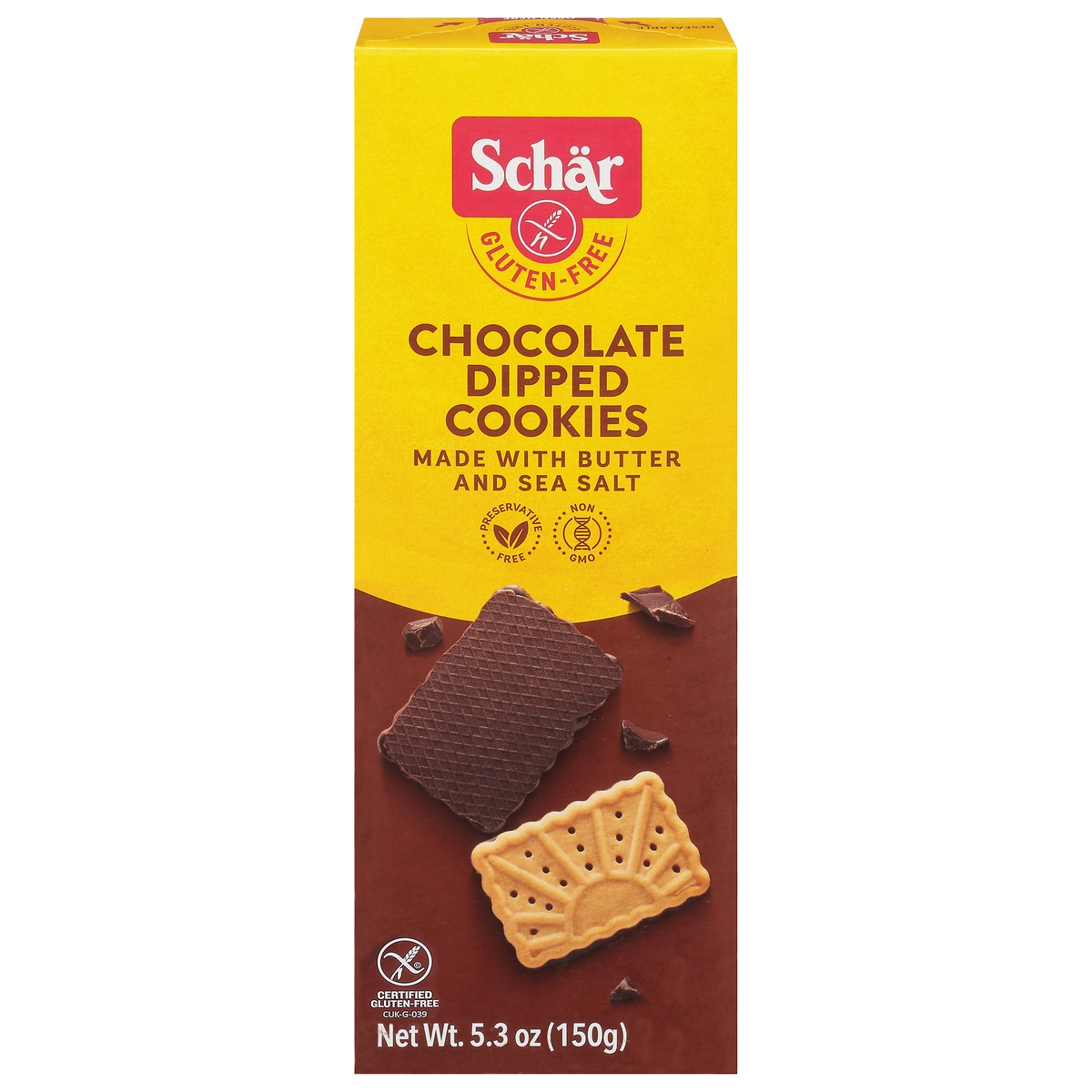 slide 1 of 4, Schär Gluten-Free Chocolate Dipped Cookies 5.3 oz, 5.3 oz