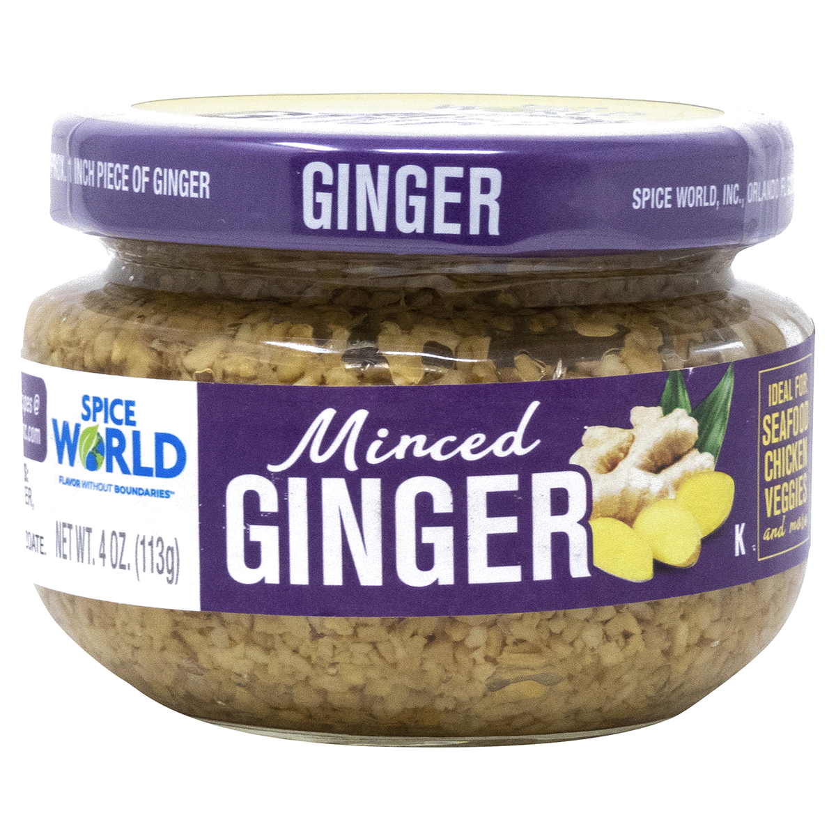 slide 1 of 9, Spice World Minced Ginger 4 oz, 4 oz