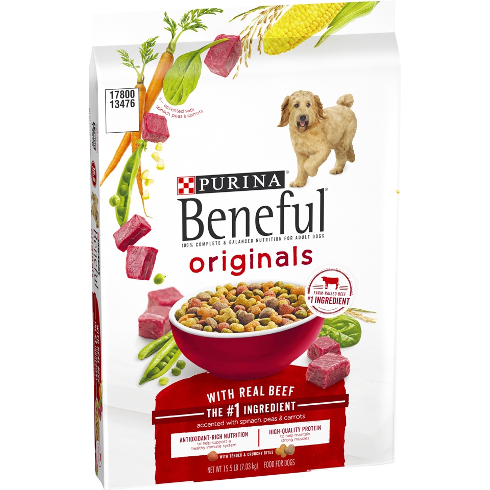 slide 2 of 9, Purina Beneful Originals Real Beef Dry Dog Food, 15.5 lb