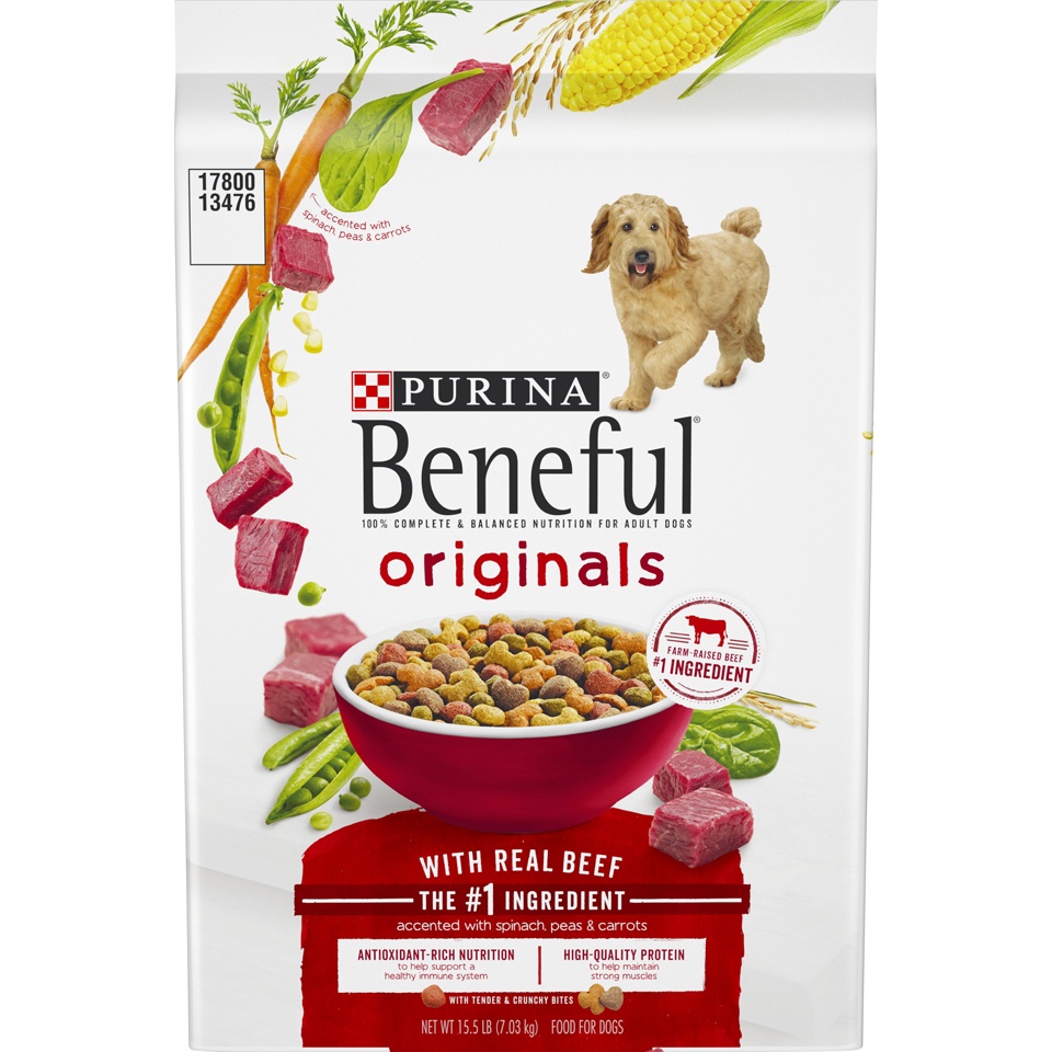 slide 1 of 1, Purina Beneful Originals Real Beef Dry Dog Food, 15.5 lb