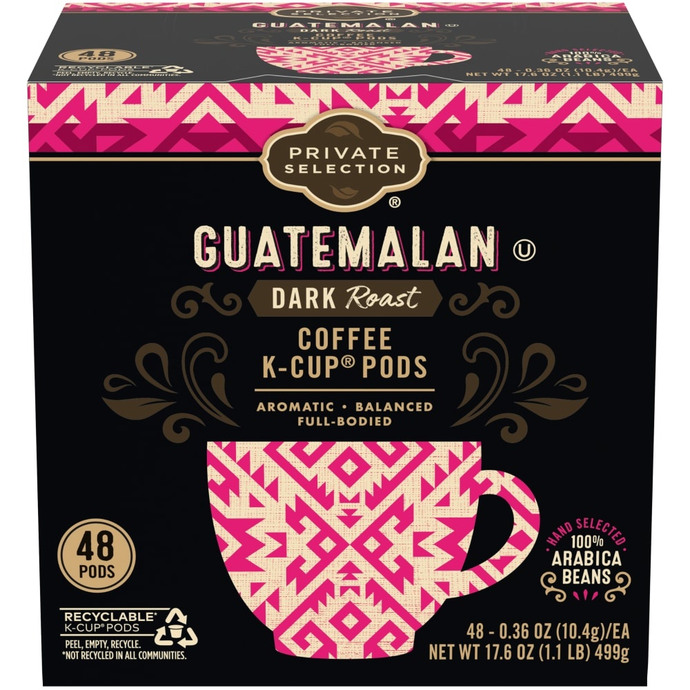 slide 1 of 1, Private Selection Guatemalan Dark Coffee Single Pods, 48 ct