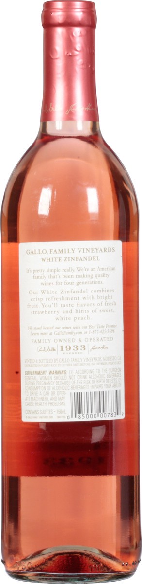 slide 7 of 12, Gallo Family Vineyard California White Zinfandel 750 ml, 750 ml