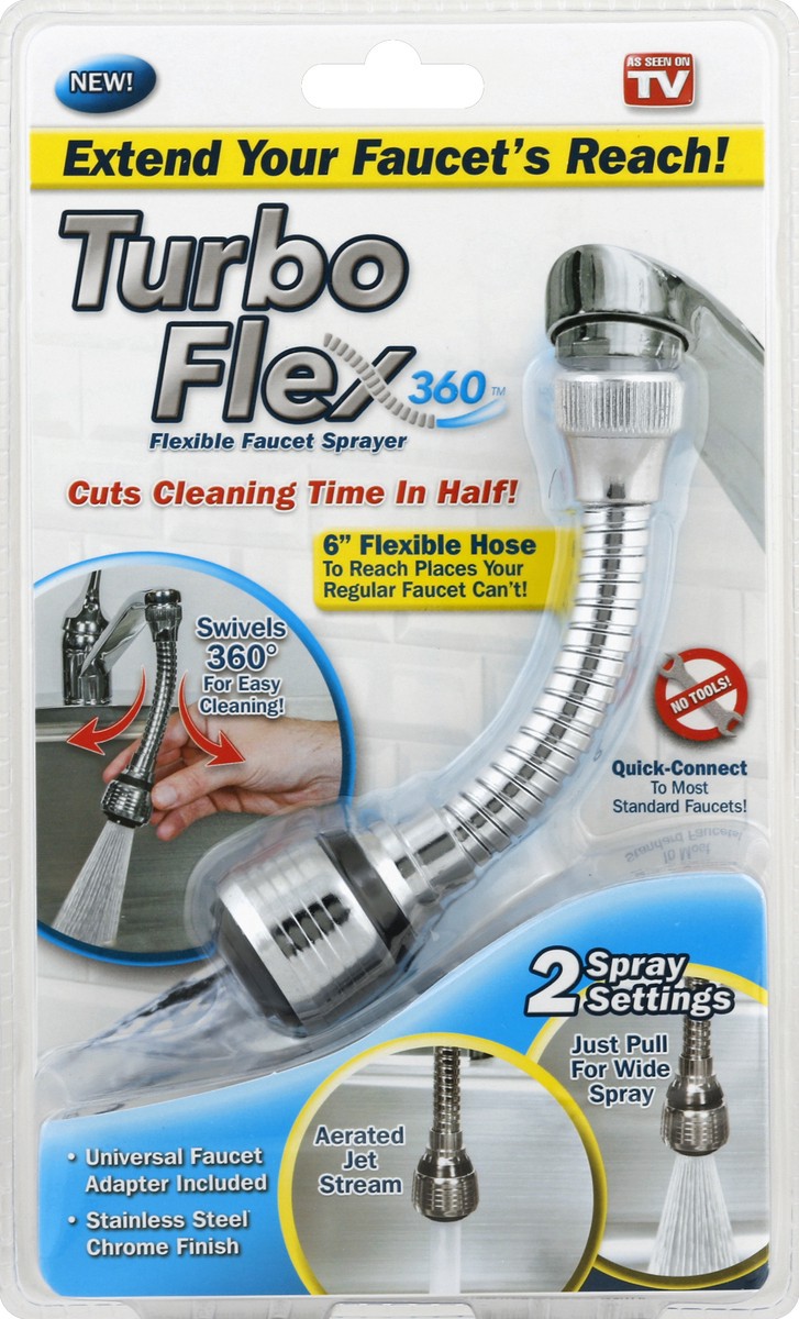 slide 5 of 6, Turbo Flex Flexible Faucet Sprayer 1 ea, 1 ct