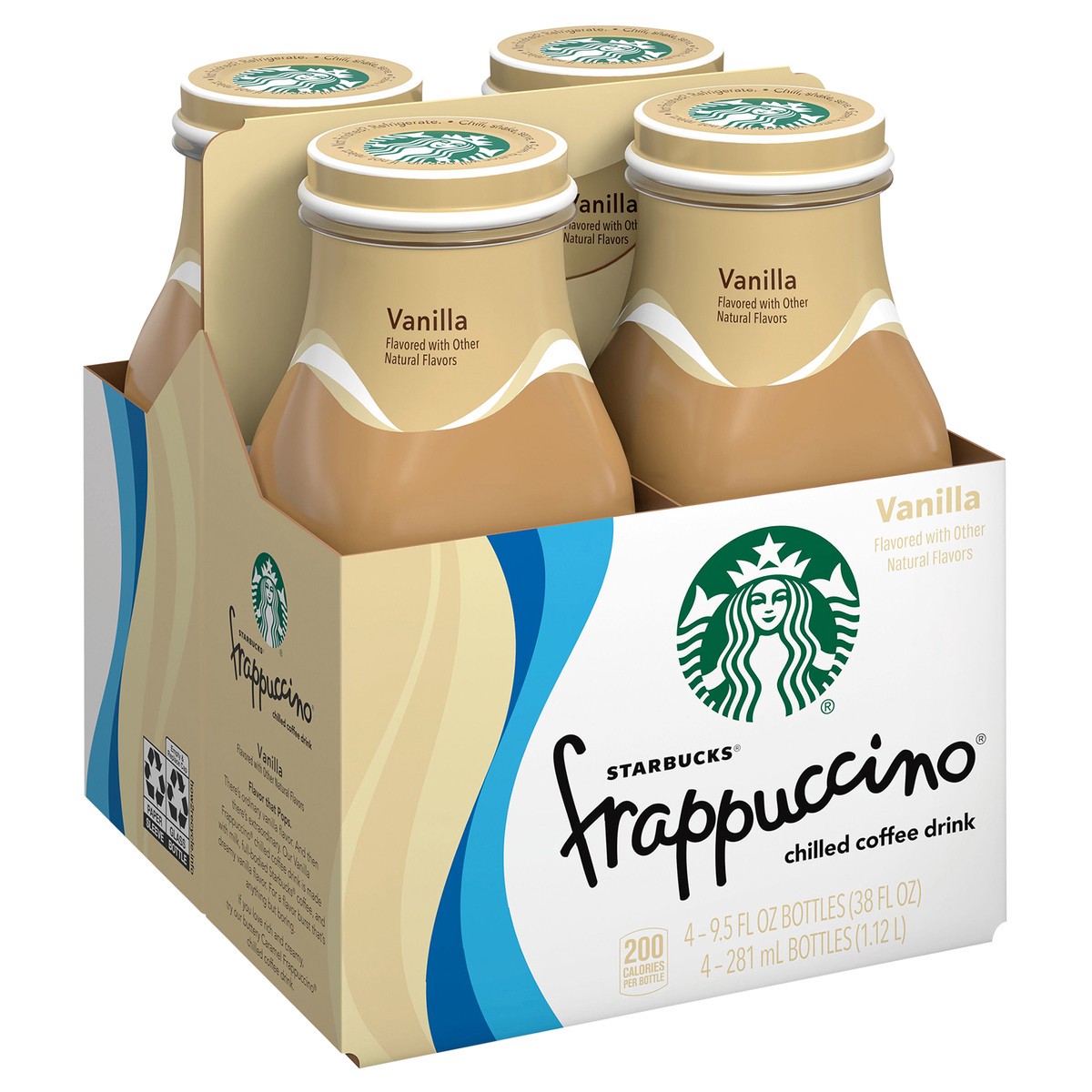 slide 2 of 5, Starbucks Frappuccino Chilled Coffee Drink Vanilla Flavored 9.5 Fl Oz 4 Count Bottle, 38 oz