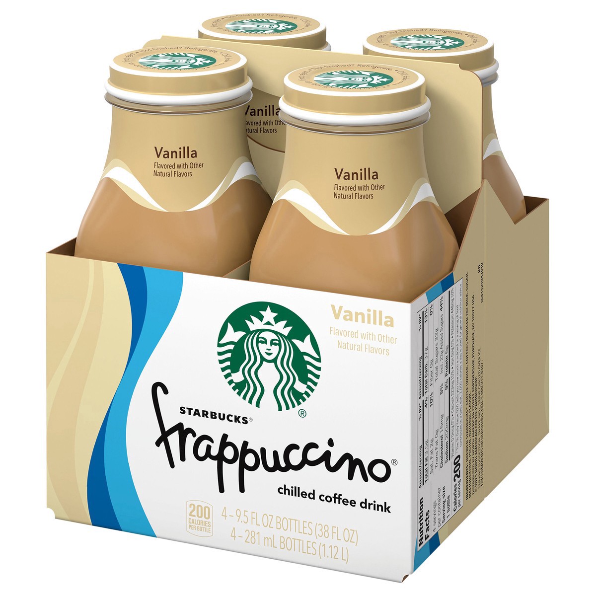 slide 2 of 5, Starbucks Frappuccino Vanilla Coffee- 4ct; 9.5 oz, 4 ct; 9.5 oz