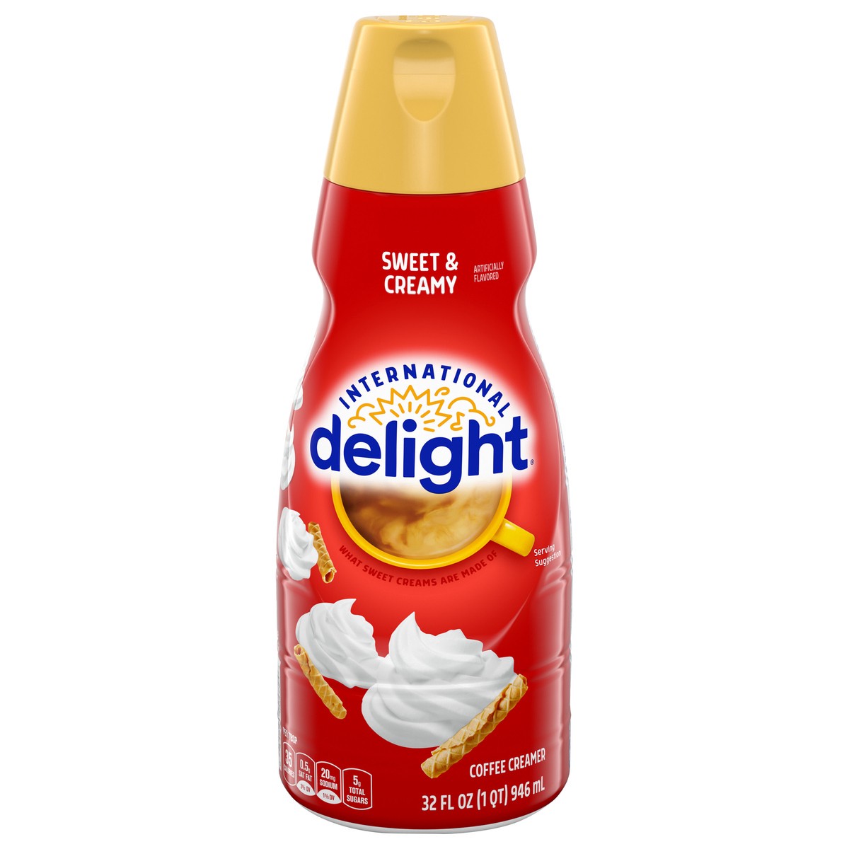 slide 1 of 5, International Delight Coffee Creamer, Sweet & Creamy, 32 FL OZ Bottle, 32 fl oz