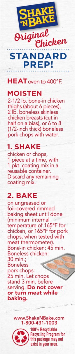 slide 7 of 9, Shake 'n Bake Original Chicken Seasoned Coating Mix - 4.5oz, 