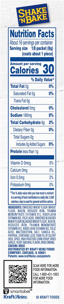 slide 8 of 9, Shake 'n Bake Original Chicken Seasoned Coating Mix - 4.5oz, 