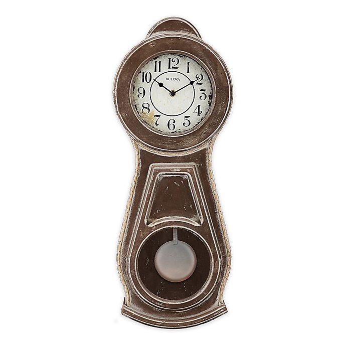 slide 1 of 1, Bulova Guilford Wall Clock - Brown, 1 ct