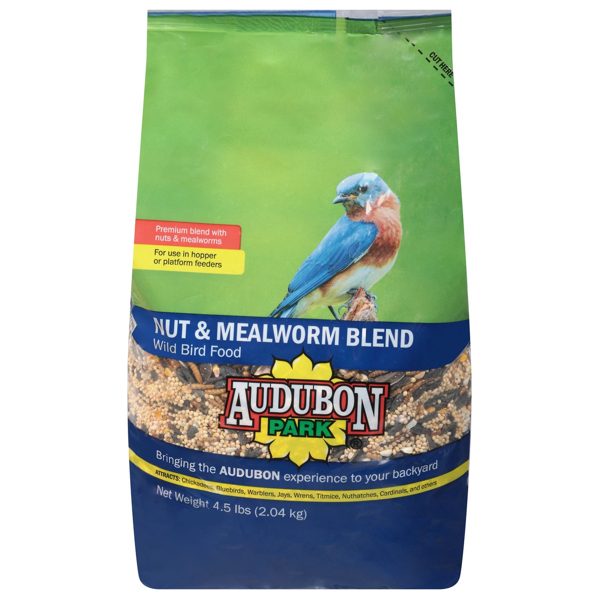 slide 8 of 10, Audubon Park Wild Nut & Mealworm Blend Bird Food 4.5 lb, 4.50 lb