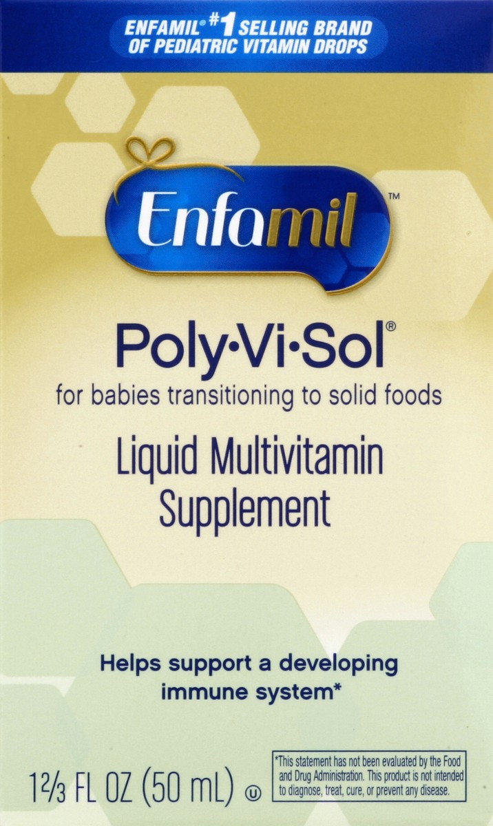 slide 1 of 6, Enfamil Poly-Vi-Sol Liquid Multivitamin Supplement Drops, 1.69 oz