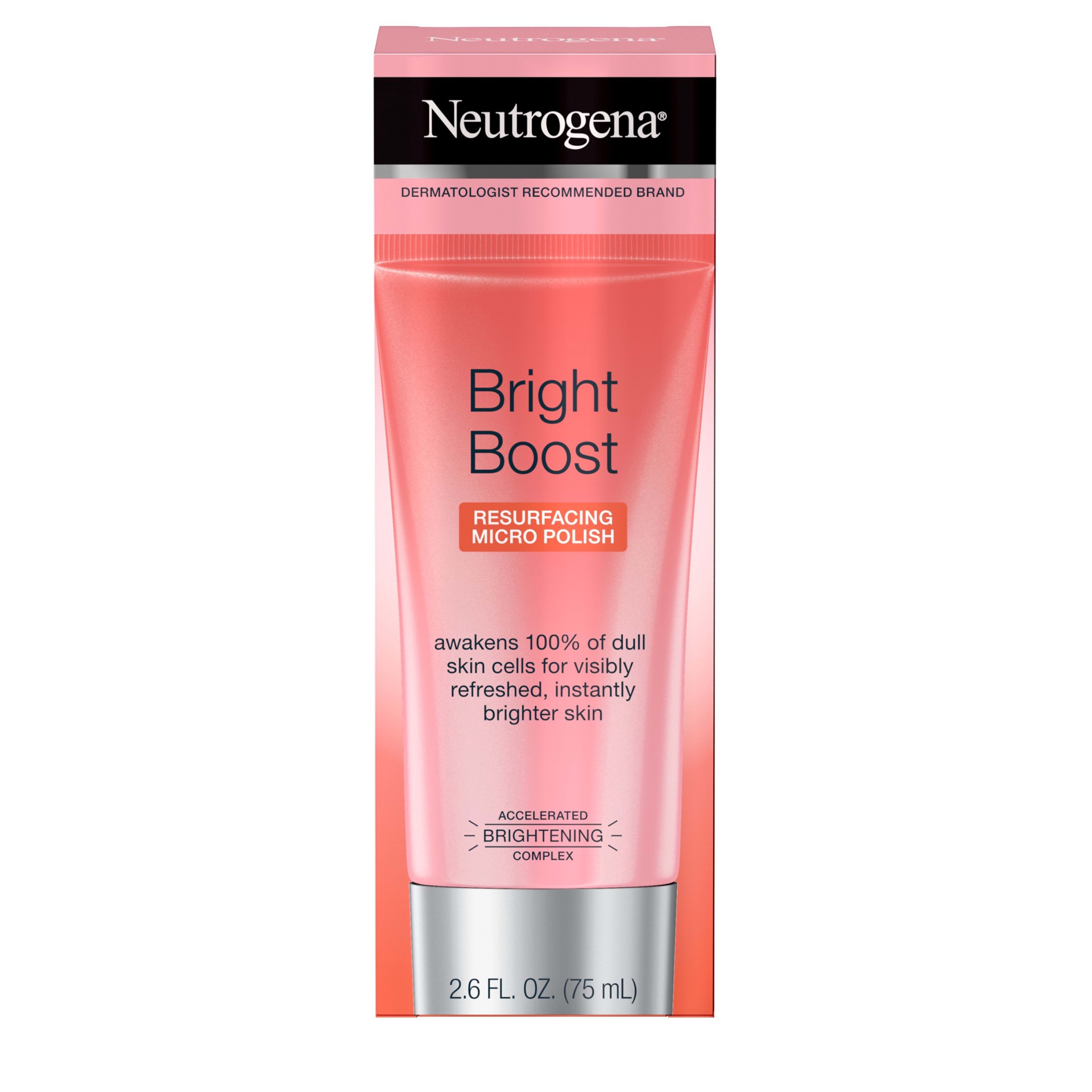 slide 1 of 12, Neutrogena Bright Boost Resurfacing Micro Polish Facial Exfoliator with Glycolic and Mandelic AHAs, Gentle Skin Resurfacing Face Cleanser for Bright & Smooth Skin, 2.6 fl. oz, 2.6 oz