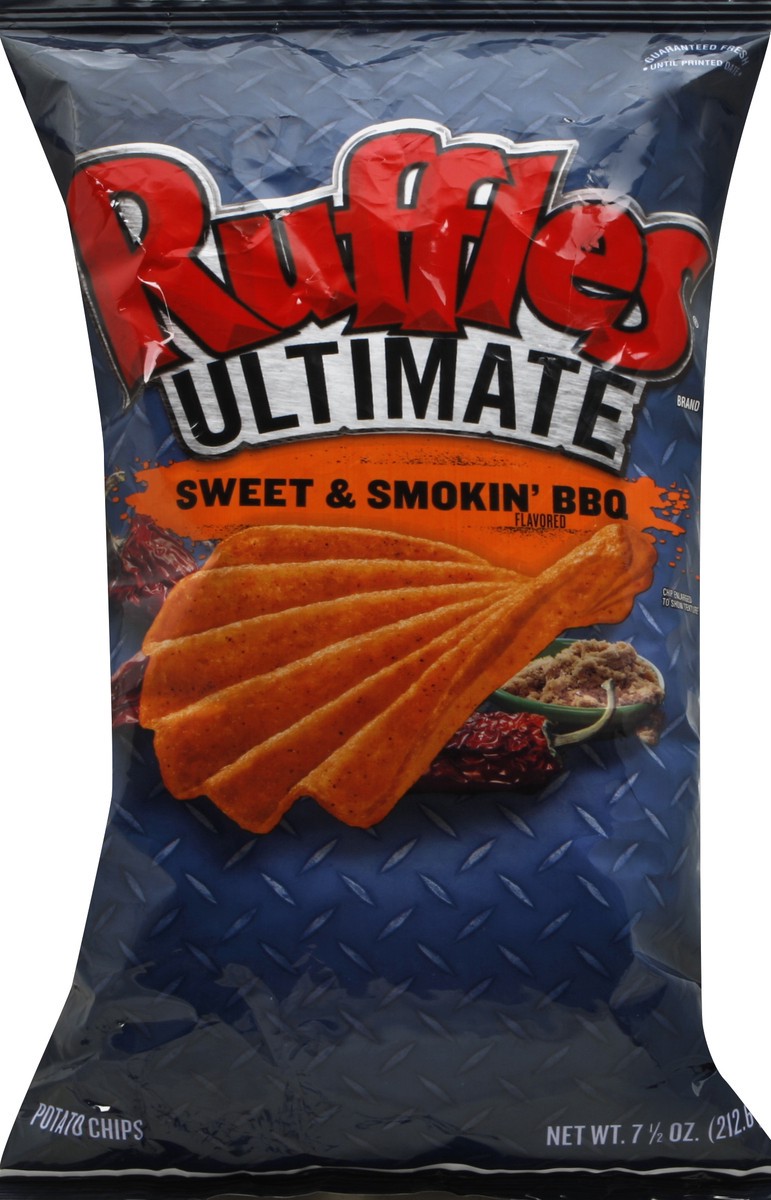 slide 5 of 6, Ruffles Ultimate Sweet and Smokin BBQ Flavored Potato Chips, 7.5 oz