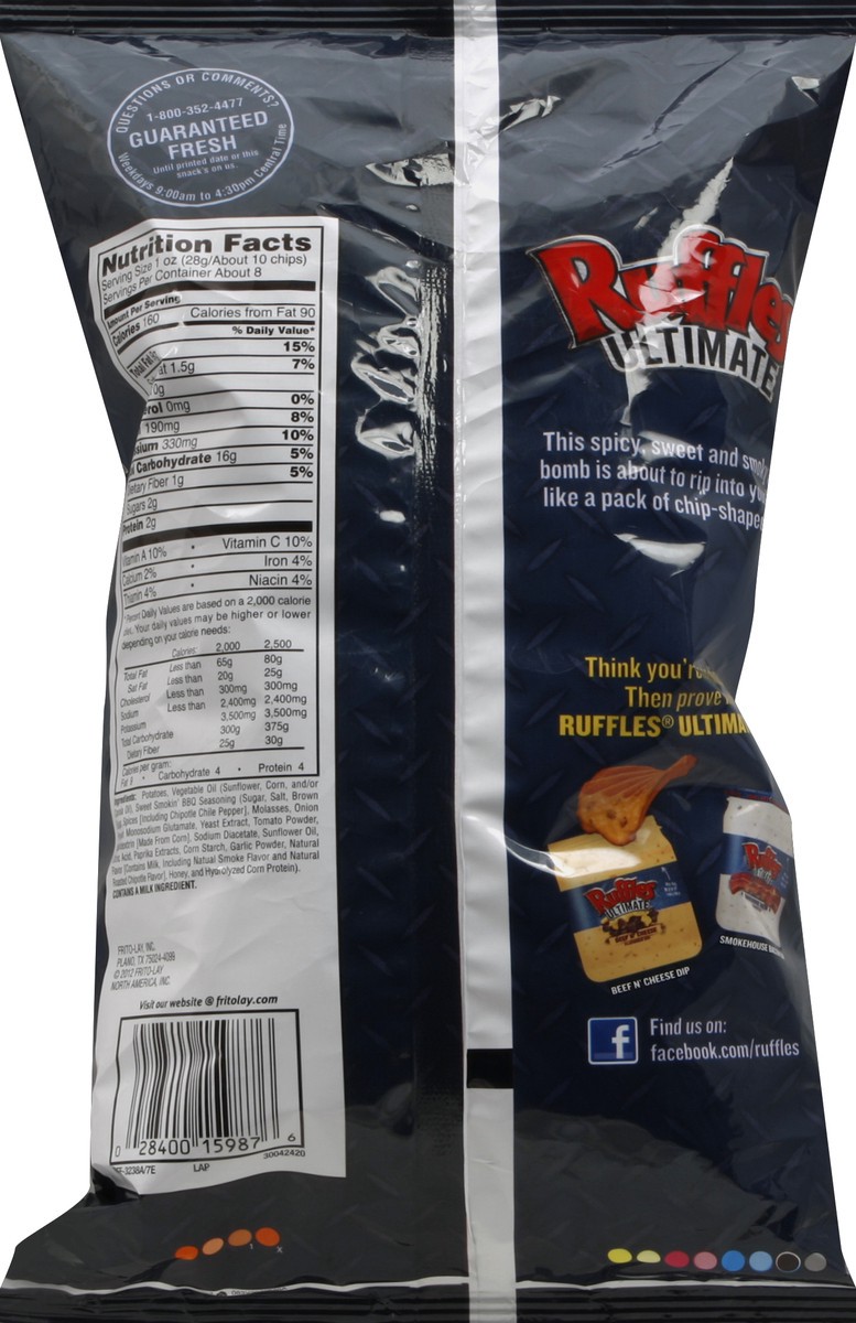 slide 6 of 6, Ruffles Ultimate Sweet and Smokin BBQ Flavored Potato Chips, 7.5 oz