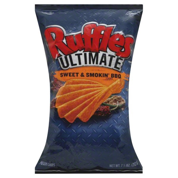 slide 1 of 6, Ruffles Ultimate Sweet and Smokin BBQ Flavored Potato Chips, 7.5 oz