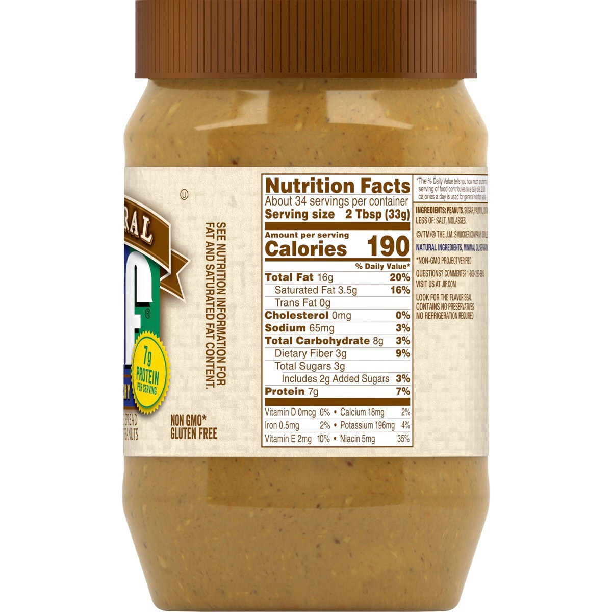 slide 4 of 51, Jif Low Sodium Natural Crunchy Peanut Butter Spread 40 oz, 40 oz