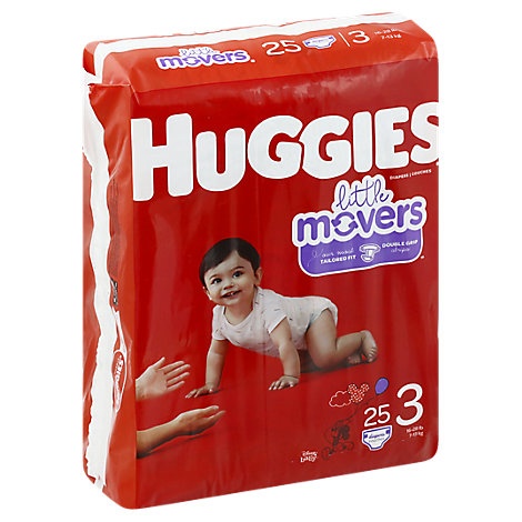 slide 1 of 1, Huggies Little Movers Diapers Sz 3 Jumbo Pack, 25 ct