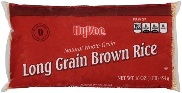 slide 1 of 1, Hy-Vee Long Grain Brown Rice, 16 oz