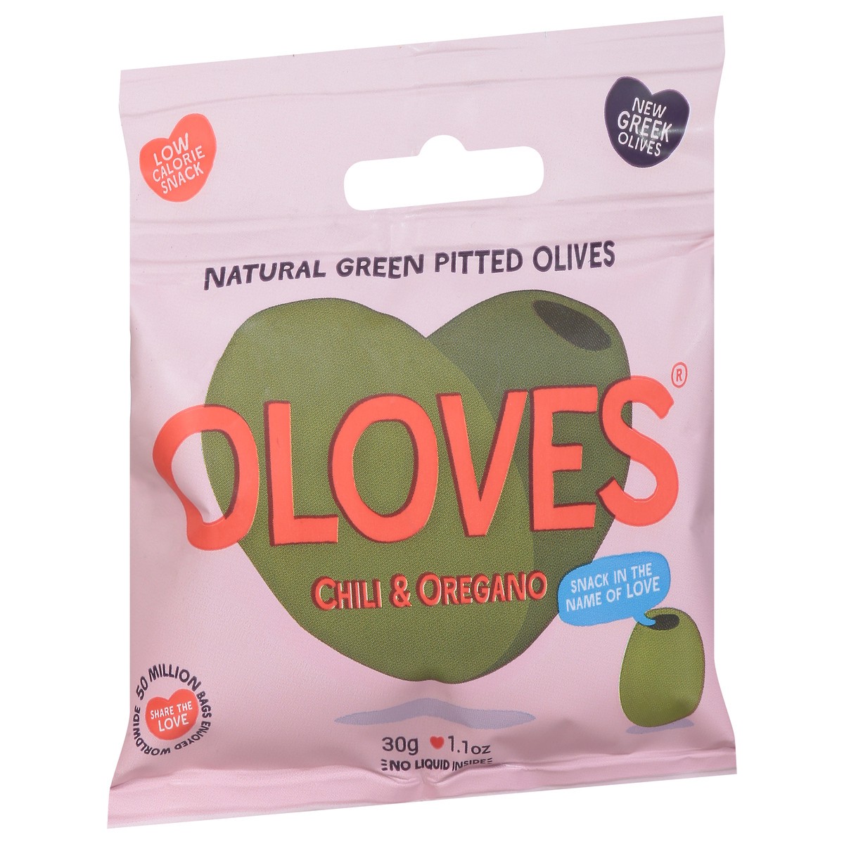 slide 6 of 9, Oloves Natural Chili & Oregano Green Pitted Olives 1.1 oz, 1.1 oz