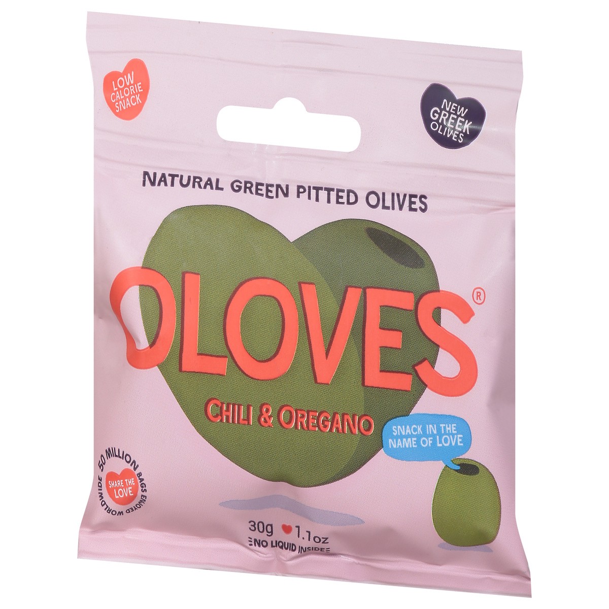 slide 9 of 9, Oloves Natural Chili & Oregano Green Pitted Olives 1.1 oz, 1.1 oz