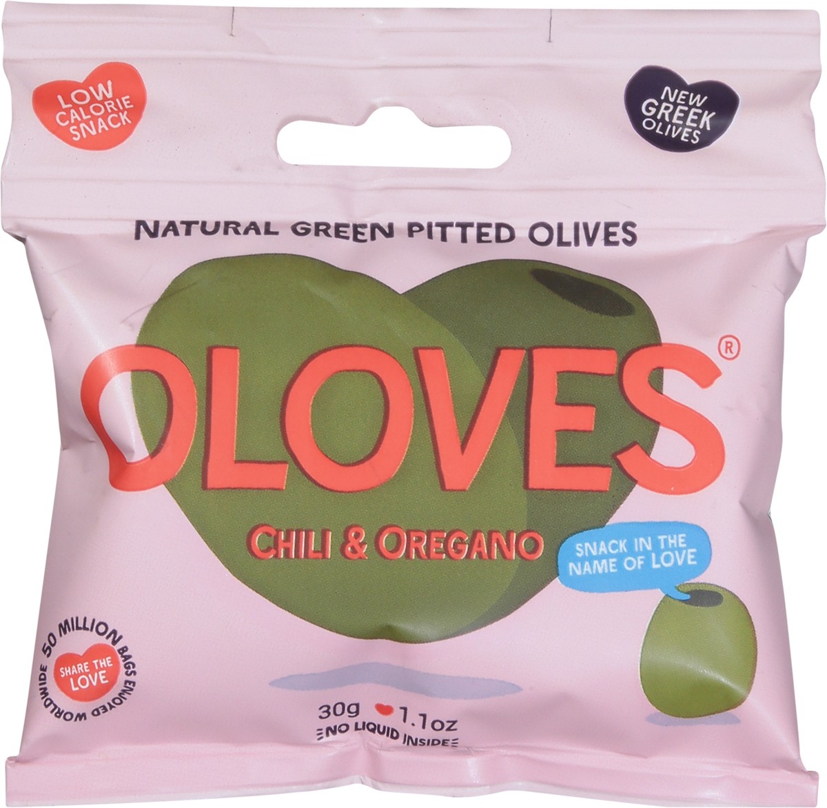 slide 8 of 9, Oloves Natural Chili & Oregano Green Pitted Olives 1.1 oz, 1.1 oz