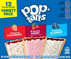 Pop-Tarts Variety Pack Frosted Strawberry/Frosted Cherry/Frosted Blueberry Toaster Pastries 12 Toaster Pastries 12 ea