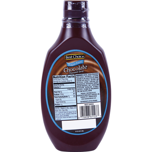 slide 1 of 1, Best Choice Sugar Free Chocolate Flavored Syrup, 18.5 oz